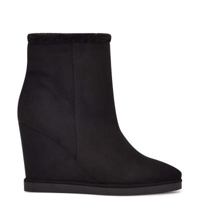 Nine West Apres Wedge Laarzen Zwart | 5417AHDTV