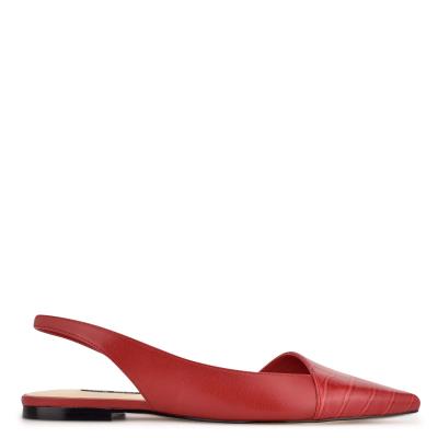 Nine West Beads Slingback Pointy Neus Flats Rood Rood | 1860IAWEB