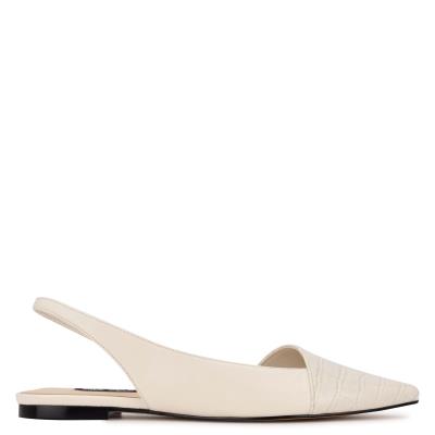 Nine West Beads Slingback Pointy Neus Flats Beige Room | 8741WTFZC