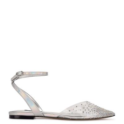 Nine West Briya Pointy Neus Ballerina Zilver | 6903SFUCZ