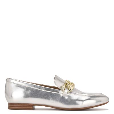 Nine West Chain Slip-On Loafers Zilver | 9714ZROMG