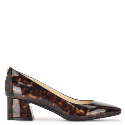 Nine West Cloe 9x9 Block Heel Pumps Koffie | 4935GIALY