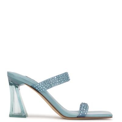 Nine West Darla Hak Schuifsandalen Blauw | 6143RNHLU