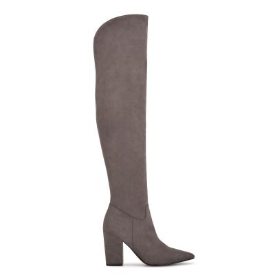 Nine West Goforit Over The Knee Hakken Laarzen Grijs | 7430MZJDX