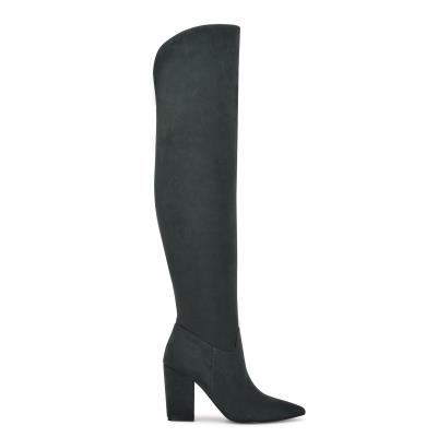 Nine West Goforit Over The Knee Hakken Laarzen Zwart | 9378UHNPM