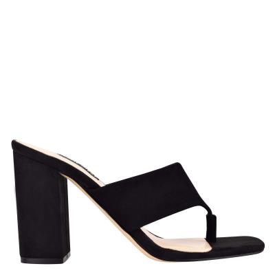 Nine West Gogo Block Heel Schuifsandalen Zwart | 0825BKLPA