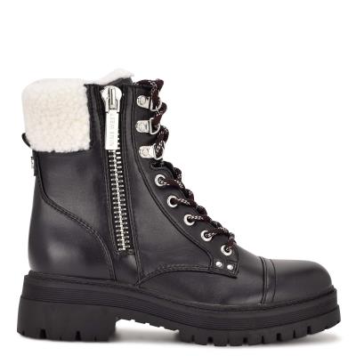 Nine West Pike Combat Lug Sole Laarzen Zwart | 4260YVJZT