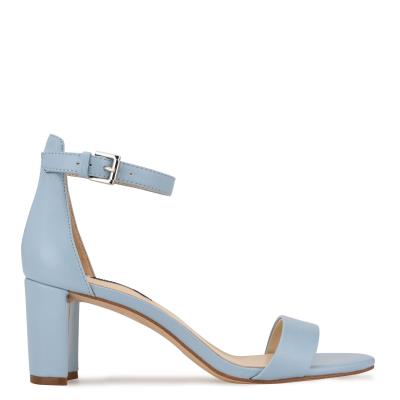 Nine West Pruce Ankle Riemen Block Hakken Sandalen Blauw | 0852JBEWN