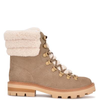 Nine West Rima Combat Lug Sole Laarzen Lichtbeige | 3541MANZC