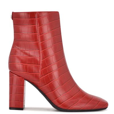 Nine West Sardo 9x9 Hak Laarzen Rood | 9658VWTCS