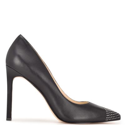 Nine West Tadaa Studded Pointy Neus Pumps Zwart | 7163FKRPX