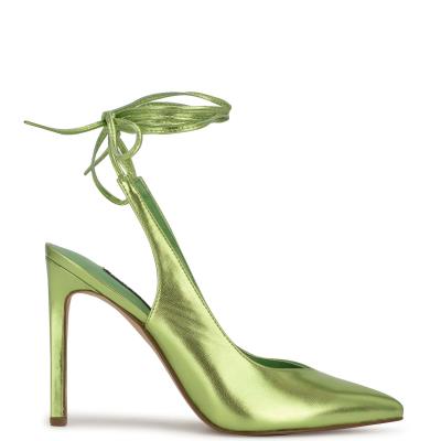 Nine West Talon Ankle Wrap Jurken Pumps Groen | 9573VROMP