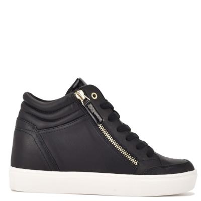 Nine West Tons High Top Hidden Wedge Sneakers Sneakers Zwart | 2530AWMNE