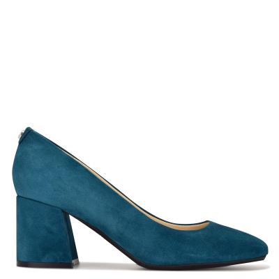 Nine West Vibe 9x9 Block Heel Pumps Turquoise | 5041QIALT